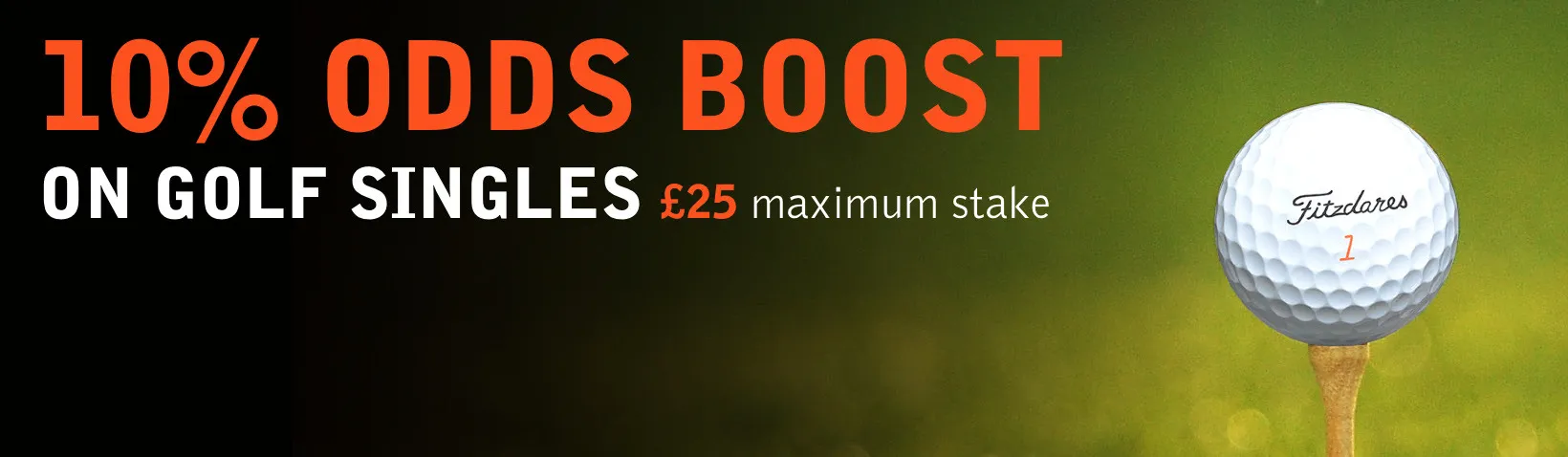 10% Odds Boost  on Golf Singles 